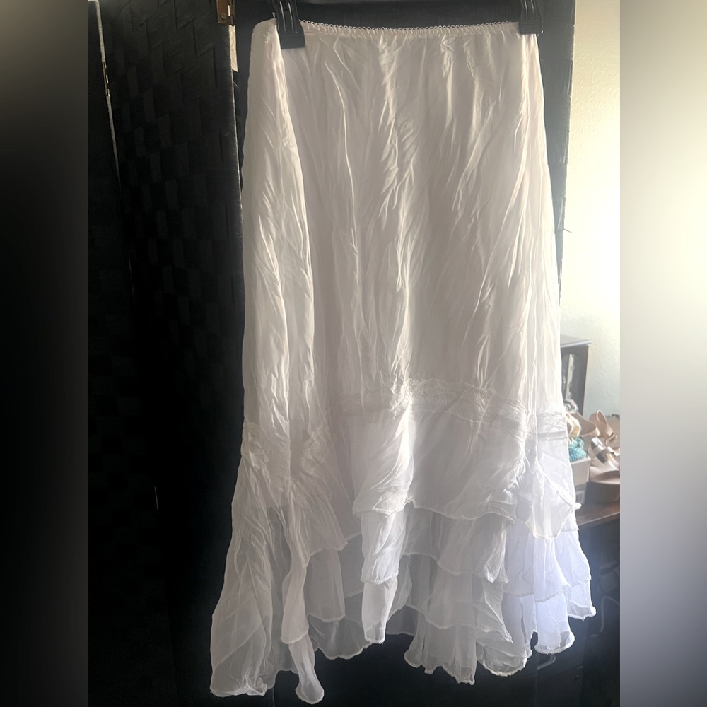 Sharagano white gauze skirt small BNWT
